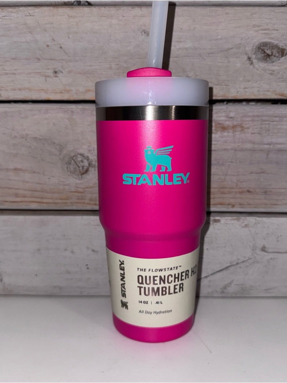 Stanley 14oz Quencher Tumbler PASSION PINK Summer 2024 Heat Wave Collection NWT